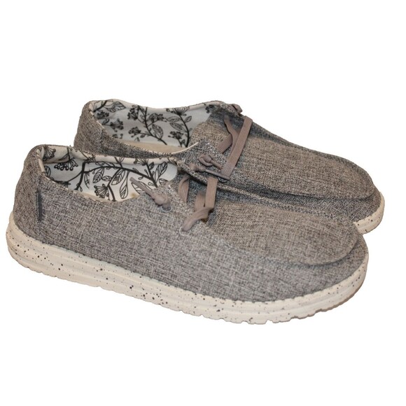 Hey Dude Shoes - Hey Dude Wendy Boho Women's size‎ 11 Light Grey Lightweight Slip On Shoes NEW